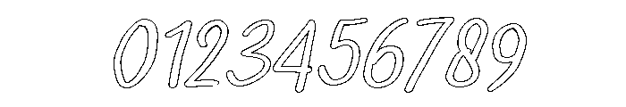 PG Kalewis Slanted Outline Font OTHER CHARS