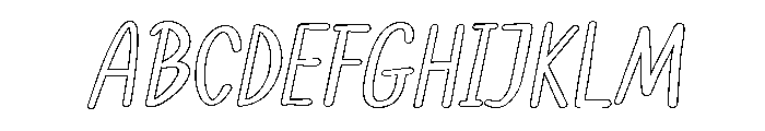 PG Kalewis Slanted Outline Font UPPERCASE