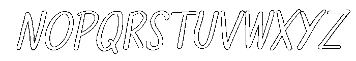 PG Kalewis Slanted Outline Font UPPERCASE