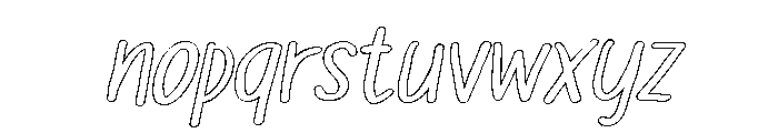 PG Kalewis Slanted Outline Font LOWERCASE