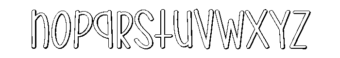 PG Little Snowy Outline Font UPPERCASE