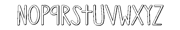 PG Little Snowy Outline Font LOWERCASE