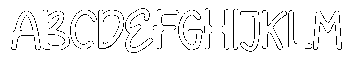 PG Lovaira Smooth Outline Font UPPERCASE