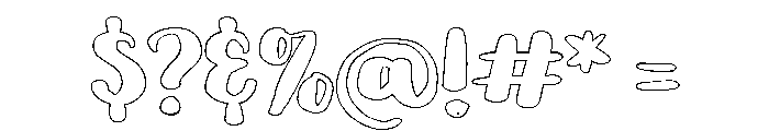 PG Mallowtine Outline Font OTHER CHARS