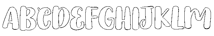 PG Mallowtine Outline Font UPPERCASE