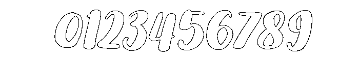 PG Mallowtine Slanted Outline Font OTHER CHARS