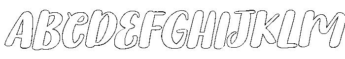 PG Mallowtine Slanted Outline Font UPPERCASE