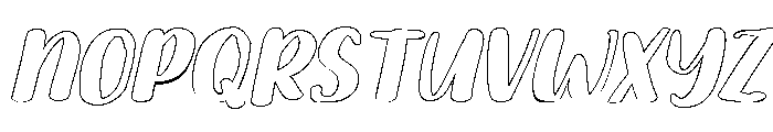 PG Mallowtine Slanted Outline Font UPPERCASE