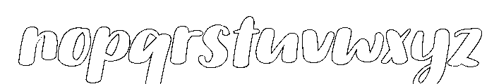 PG Mallowtine Slanted Outline Font LOWERCASE
