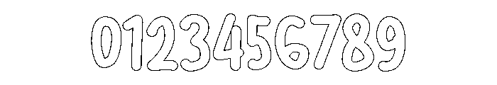 PG Mellowink Bold Outline Font OTHER CHARS
