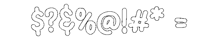 PG Mellowink Bold Outline Font OTHER CHARS
