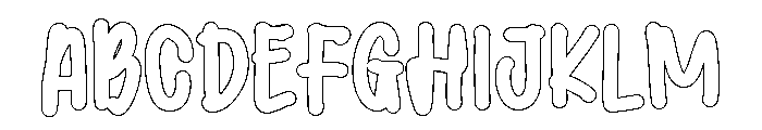 PG Mellowink Bold Outline Font UPPERCASE