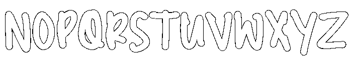 PG Mellowink Bold Outline Font UPPERCASE