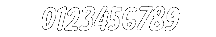 PG Mellowink Bold Slant Outline Font OTHER CHARS