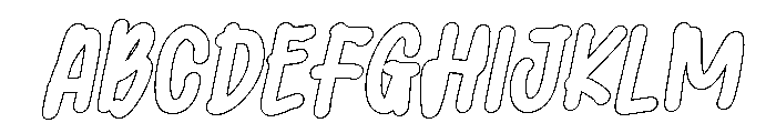 PG Mellowink Bold Slant Outline Font UPPERCASE