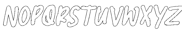 PG Mellowink Bold Slant Outline Font UPPERCASE