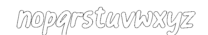 PG Mellowink Bold Slant Outline Font LOWERCASE