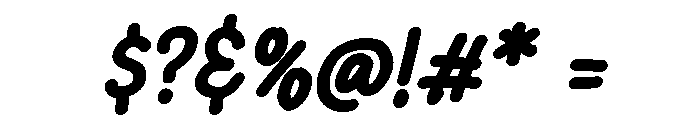 PG Mellowink Bold Slanted Font OTHER CHARS