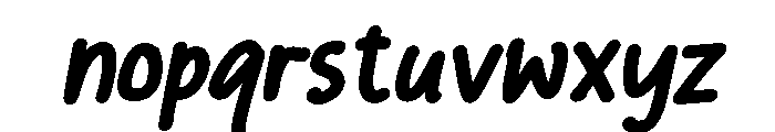 PG Mellowink Bold Slanted Font LOWERCASE