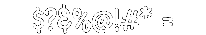PG Mellowink Outline Font OTHER CHARS