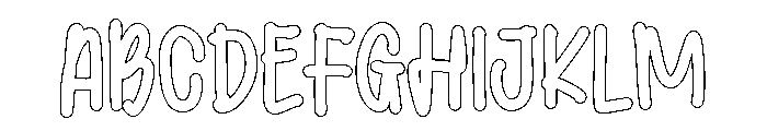 PG Mellowink Outline Font UPPERCASE