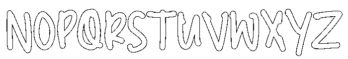 PG Mellowink Outline Font UPPERCASE