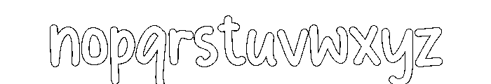 PG Mellowink Outline Font LOWERCASE