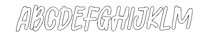 PG Mellowink Slanted Outline Font UPPERCASE
