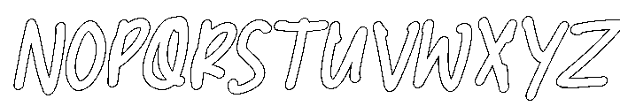 PG Mellowink Slanted Outline Font UPPERCASE