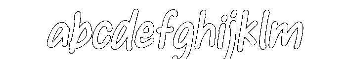 PG Mellowink Slanted Outline FONT