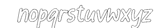 PG Mellowink Slanted Outline Font LOWERCASE