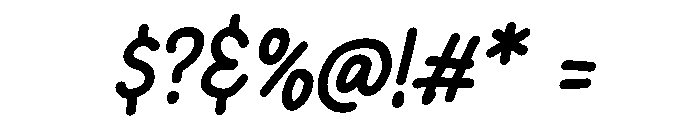 PG Mellowink Slanted Font OTHER CHARS