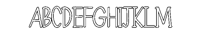 PG Melvaira Outline Font UPPERCASE