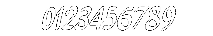 PG Minimals Slanted Outline Font OTHER CHARS