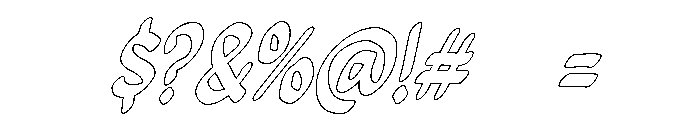 PG Minimals Slanted Outline Font OTHER CHARS