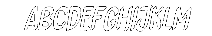 PG Minimals Slanted Outline Font UPPERCASE