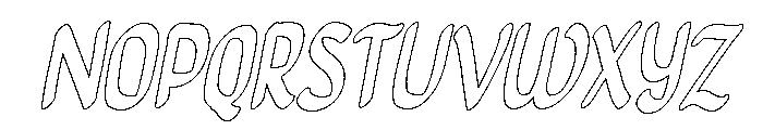 PG Minimals Slanted Outline Font UPPERCASE