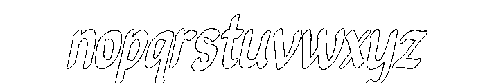 PG Minimals Slanted Outline Font LOWERCASE