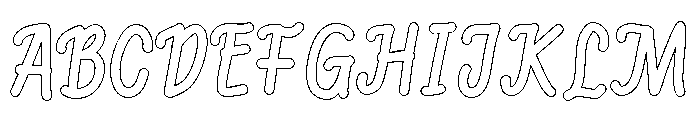 PG Norvella Outline Font UPPERCASE