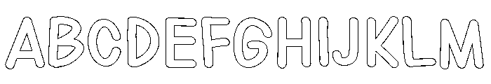 PG Petalune Outline Font UPPERCASE