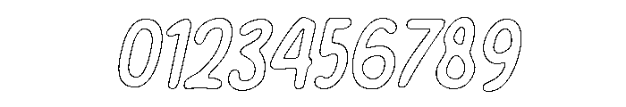 PG Soften Slanted Outline Font OTHER CHARS