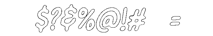 PG Soften Slanted Outline Font OTHER CHARS