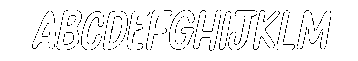 PG Soften Slanted Outline Font UPPERCASE