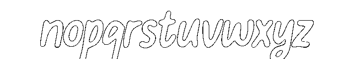 PG Soften Slanted Outline Font LOWERCASE