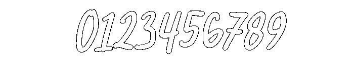 PG Solmerist Slanted Outline Font OTHER CHARS