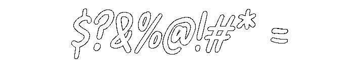 PG Solmerist Slanted Outline Font OTHER CHARS