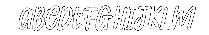 PG Solmerist Slanted Outline Font UPPERCASE