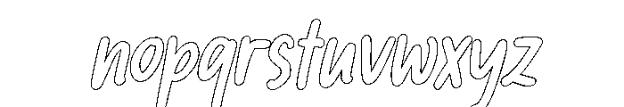 PG Solmerist Slanted Outline Font LOWERCASE