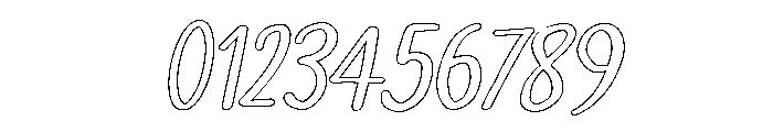PG Sophie Slanted Outline Font OTHER CHARS