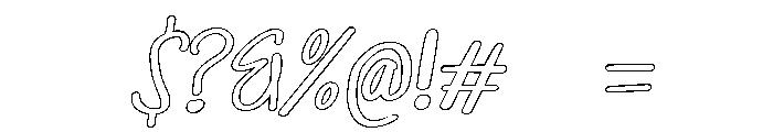 PG Sophie Slanted Outline Font OTHER CHARS